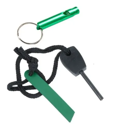 Chaveiro Sobrevivência Pederneira Apito Raspador Edc