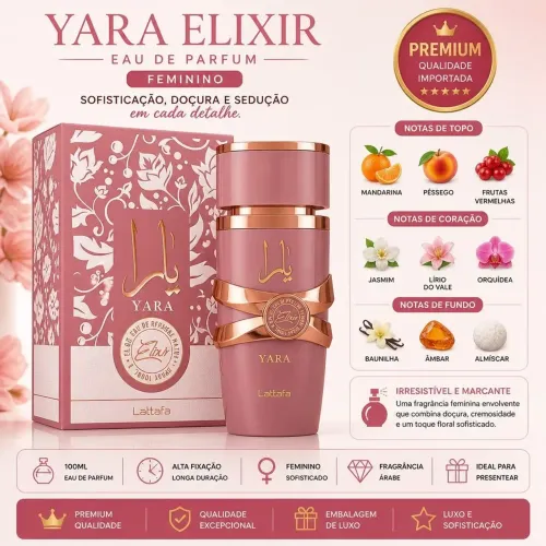 Perfume Árabe Yara Lattafa Elixir 100ml