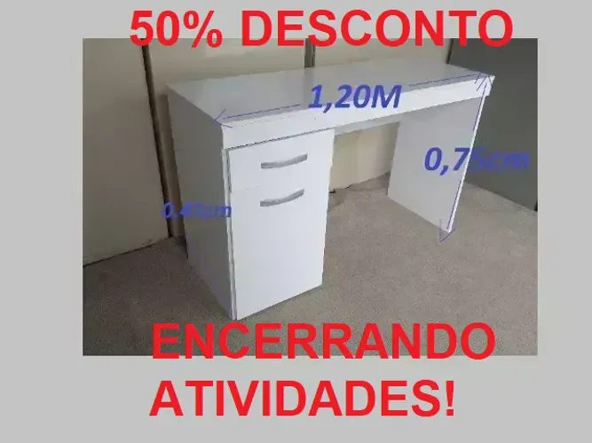 Escrivaninha c/ Porta e Gav 50% Desc à Vista