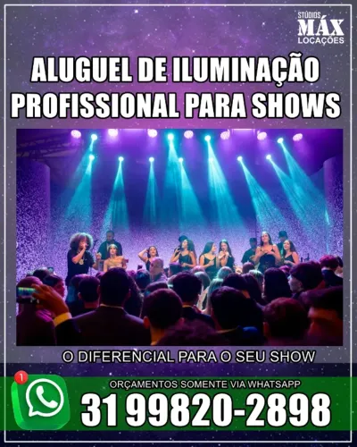 Aluguel de equipamentos de iluminação para eventos e shows em geral