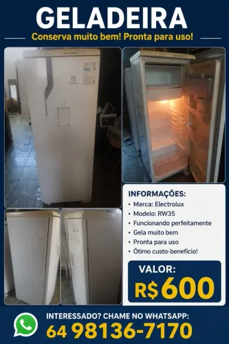 Geladeira Eletrolux funcionando perfeitamente r$ 600 passamos cartão