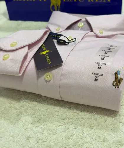 Camisa Manga Longa Oxford Polo Ralph Lauren - Rosa - Tam. XL (GG)