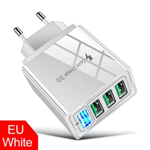 tomada carregador turbo 4 portas usb 3.0 quick charge branco