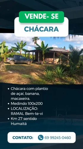 Chácara no Ramal bem-te-vi km 27 sentido humaitá