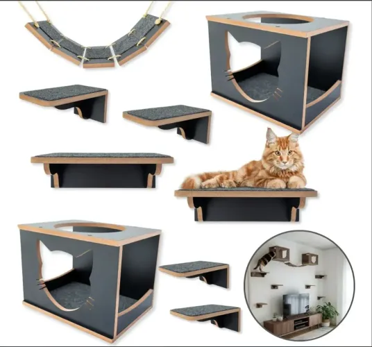 Playground Para Gatos Mdf Laminado, 9peças (usado)