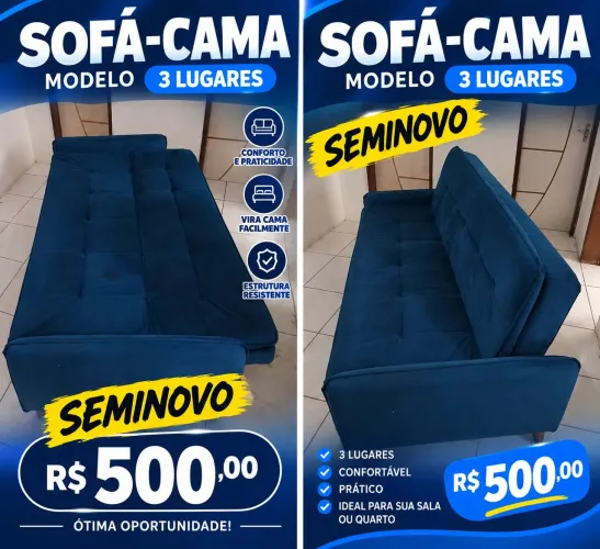Sofá cama 3 lugares