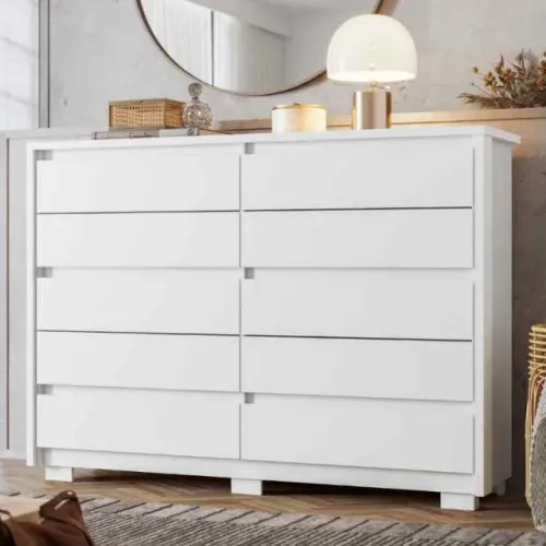 Comoda Duetto 10 Gavetas Branco Fosco Frete Grátis - Até 12x S/ Juros