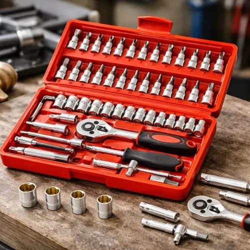 Kit Chaves Ferramentas Catraca Soquetes 46 Peças