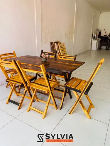 CONJUNTOS RETANGULAR 1,50x70 COM 6 CADEIRAS!