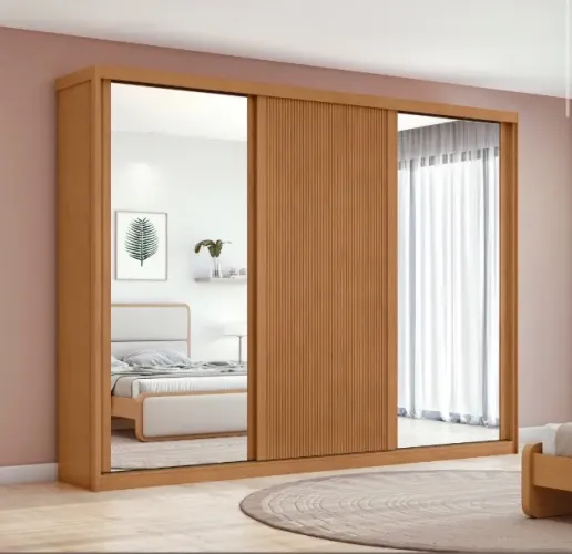 Guarda Roupa 3 Portas Prime 274 Amêndoa Off White