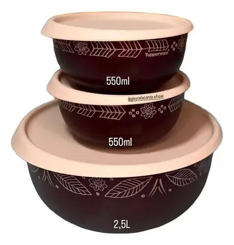 Kit Tupperware 3 peças