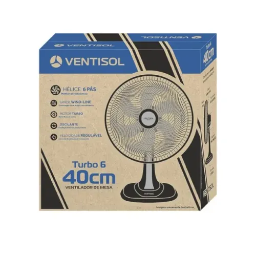 VENTILADOR OSC MESA TURBO 6P 40CM AZUL 127V PREMIUM