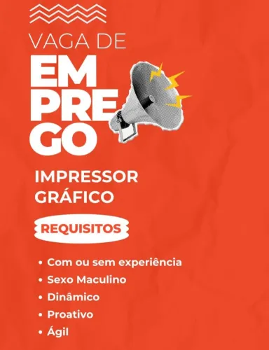 Vaga para IMPRESSOR GRAFICO 
