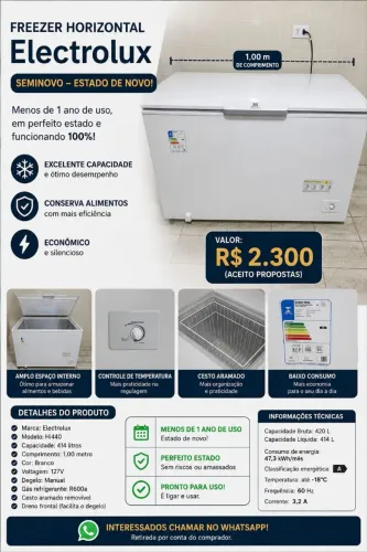 Freezer Horizontal Electrolux 414L