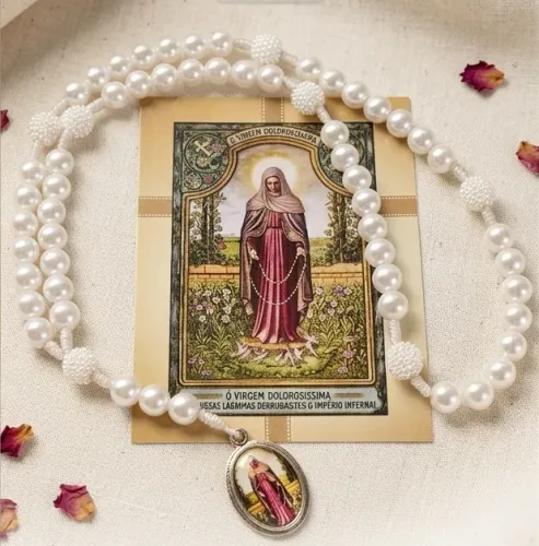 Coroa de Nossa Senhora das Lágrimas com Pérolas- Terço católico