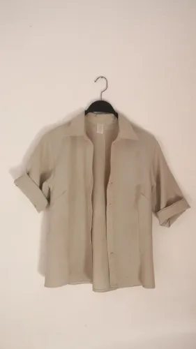Blusa social bege feminina