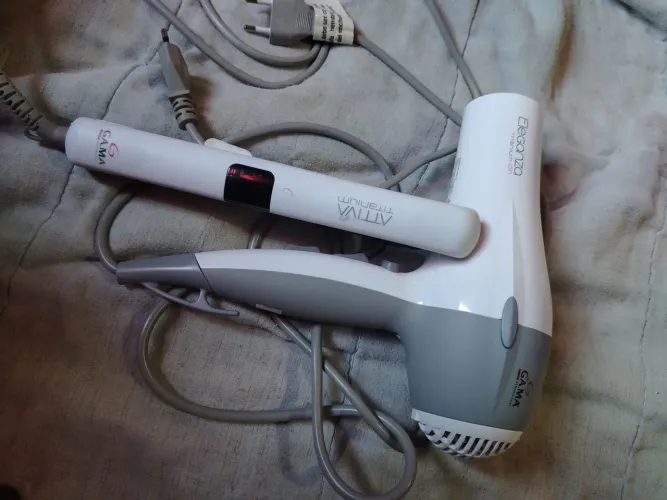 Kit secador de cabelo e chapinha marca gama 