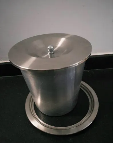 Lixeira Embutir 5 Litros Tampa Inox Escovado Balde Aluminio - Ecobin