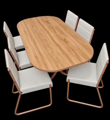 Mesa de Jantar com 6 Cadeiras | Pouco Usada<br>Valor: R$ 1.200
