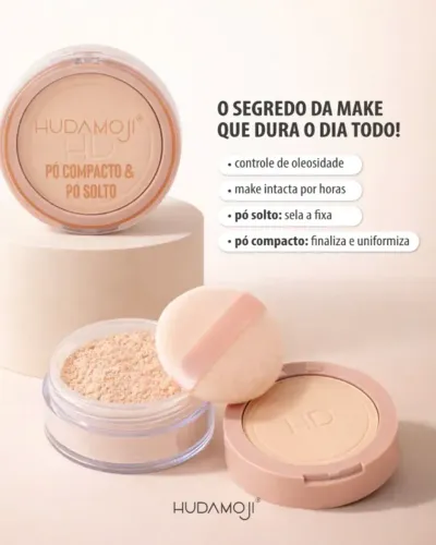 Pó Compacto e Solto Hudamoji - Make Perfeita e Duradoura.