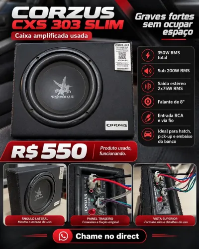Caixa Sub Amplificada Corzus CXS 303