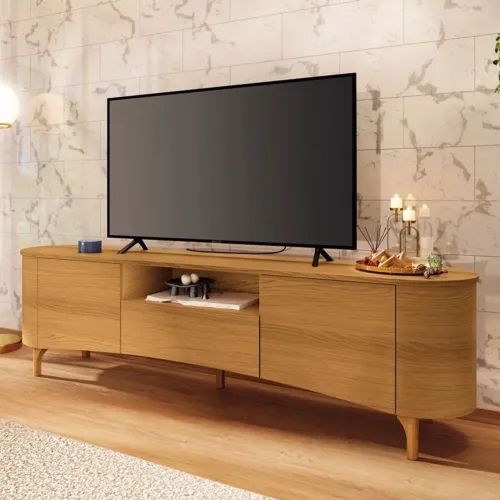 Rack Orgânico Larg. 2.00m Cinamomo para TVs até 80 Polegadas rf7