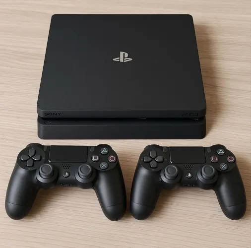 PS4 slim 2 controles 3 jogos