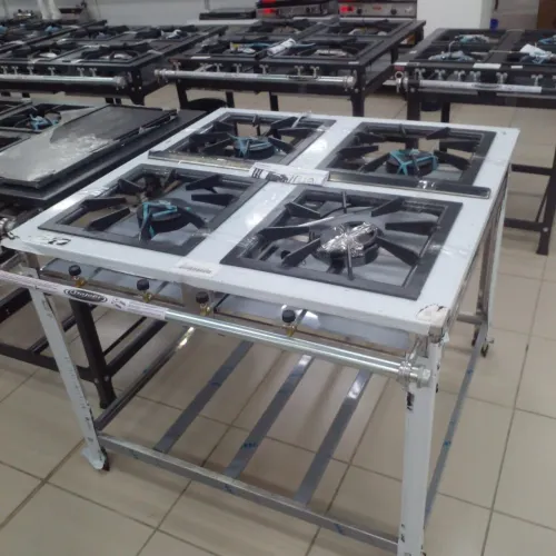 FOGÃO IND DE 4 BOCAS, DE 40x40 CM, DE ALTA PRESSÃO, EM INOX, NOVO, PROMOÇÃO!!