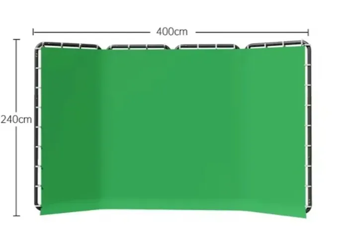 Tela Verde Chromakey Portátil 4m x 2,40m - Fundo para Vídeo, Foto e Streaming