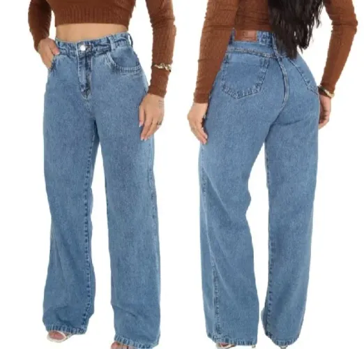Calça cargo jeans feminina