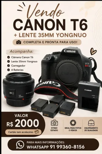 Câmera fotográfica + lente