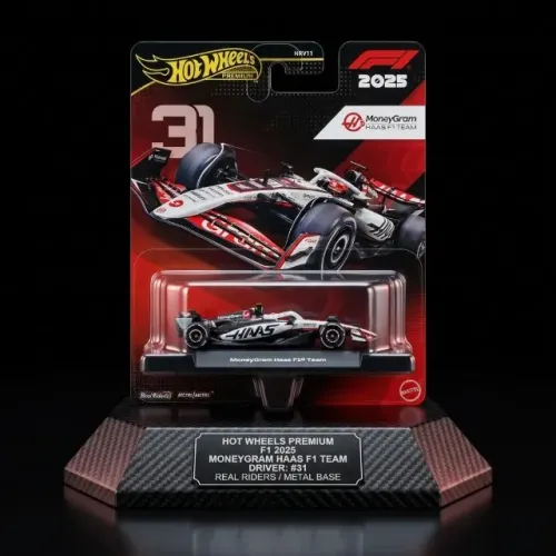 Hot Wheels Premium F1 2025 MoneyGram Haas F1 Team #31 Real Riders Metal/Metal