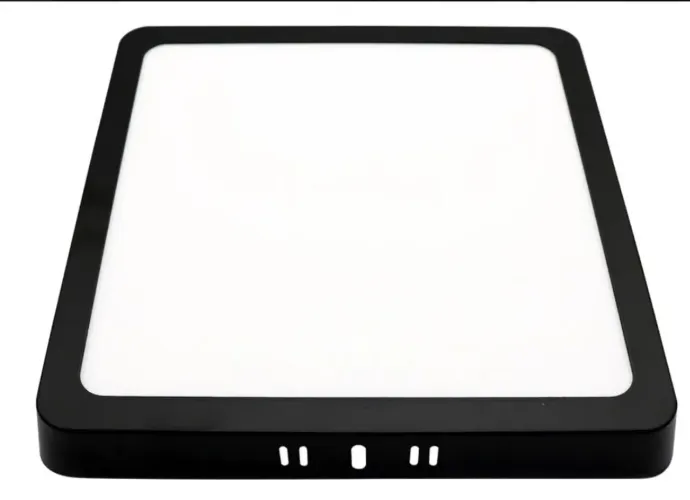Kit 3 Painel Plafon Led 25 w Sobrepor Quadrado Preto 21x21