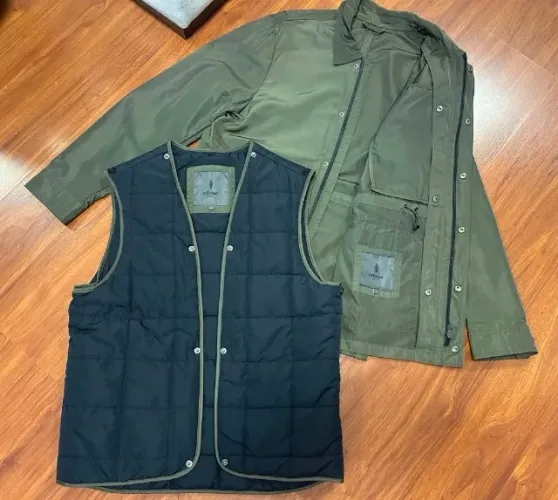 Linda jaqueta/parka com colete removível - tam. G - Oficina Reserva - Nova!