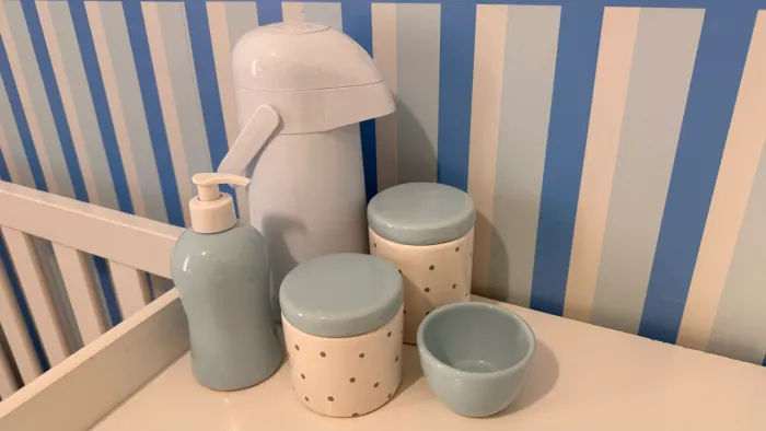 Kit higiene bebê porcelana azul