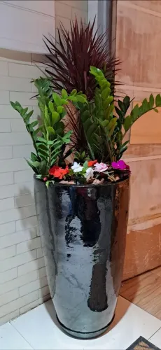 Vaso Vietnamita Grande Cerâmico 85x50cm Preto Semi novo 