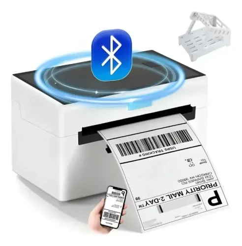 Impressora Térmica de Etiquetas Adesivas Portátil Bluetooth USB + 1000 Etiquetas