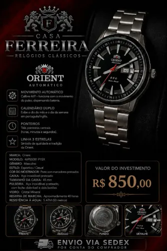 Relógio Orient 3 estrelas