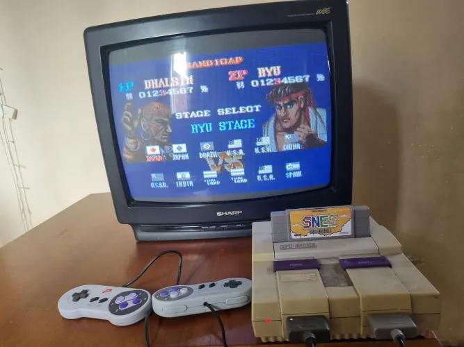 Super Nintendo + Tv + cartucho 3000 jogos + 2 controles