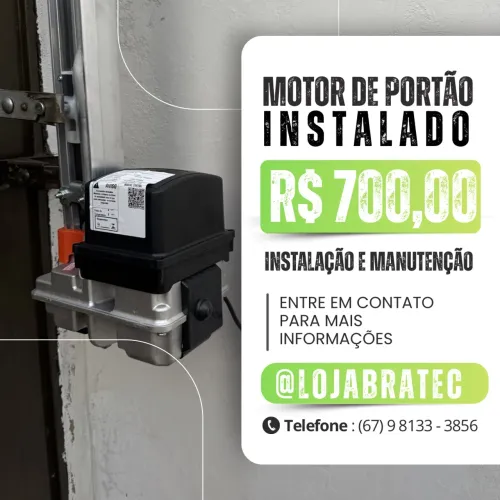 Motor para portão de elevação 8 segundos 1/4 de HP (instalado)