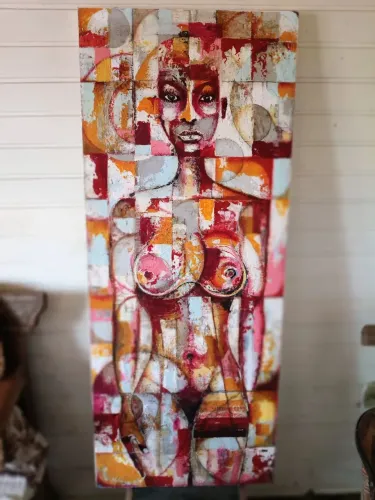 Quadro único de 58 cm de largura por 143 cm de altura 