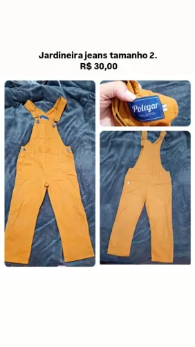 Jardineira jeans tamanho 2
