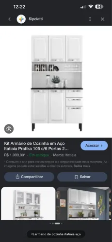 Kit armario cozinharm aço,com 6 portas