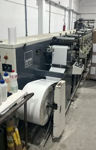 Flexográfica Etirama Super Print 350mm, 6 cores full UV, cold stamping, completa