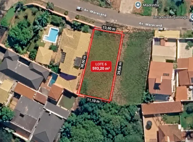 LOTE 593,2 m2 À VENDA NO SETOR JAÓ - GOIÂNIA