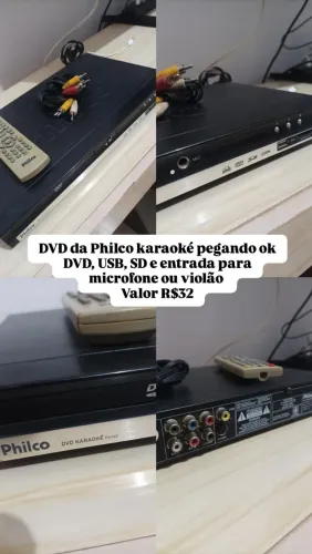 Dvd com karaokê, USB, SD, e entrada de microfone ou violão <br><br>Funcionando tudo certinho 