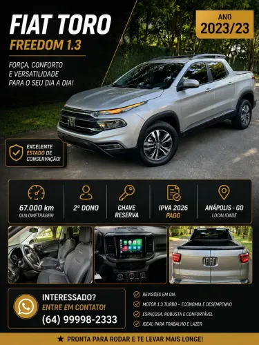 Fiat Toro Freedom 1.3 T270 4X2 Flex AUT 2023