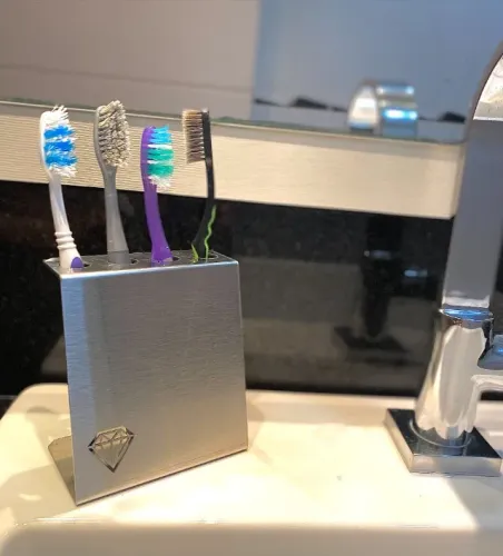 Porta escova dental (aço inox)