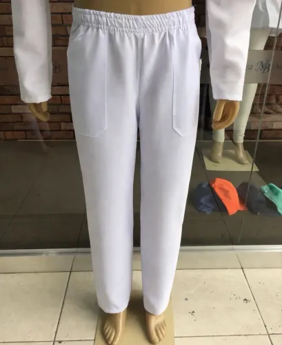 Calça unissex em Oxford - Nuvem Branca Uniformes - Tamanho P