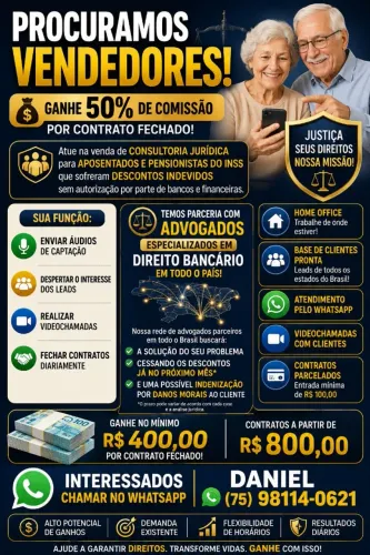 Vaga Home office Atender por ligaçao